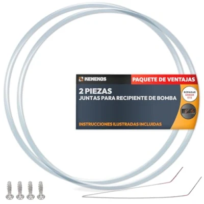Imagen de Kenekos 2x junta de bomba para lavavajillas Bosch Siemens 12005744 Neff Constructa,182mm, alternativa a 2005317, error E15