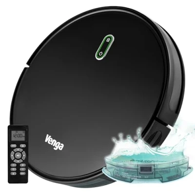 Imagen de Venga! Robot aspirador 3 en 1, función escoba, y friegasuelos, con un depósito de agua, funcionamiento fácil 1 Tecla, 6 Modos Limpieza, Carga automática, VG RVC 3000