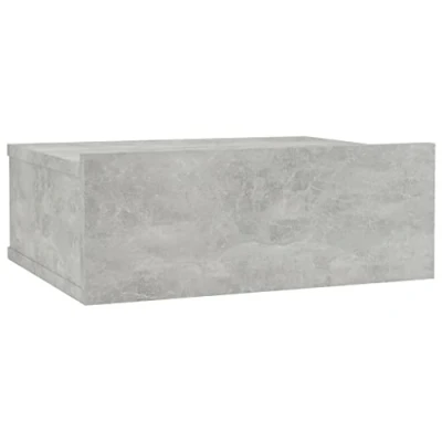 Imagen de vidaXL Mesita Noche Flotante Contrachapada Hogar Elegante Clásica Moderna Práctica Duradera Resistente Funcional Útil Color Gris Hormigón 40x30x15cm