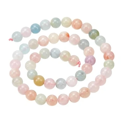 Imagen de NBEADS 8 Mm Natural Morganite Round Bead Strand (sobre 48Pcs/Strand) 15,5 &quot;, Agujero: 1