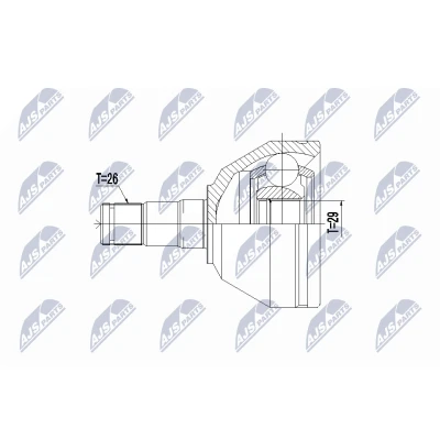 Imagen de NTY NPW VV 075 Junta Homocinética Transmisión automática Eje delantero, izquierda VOLVO: XC90 I
