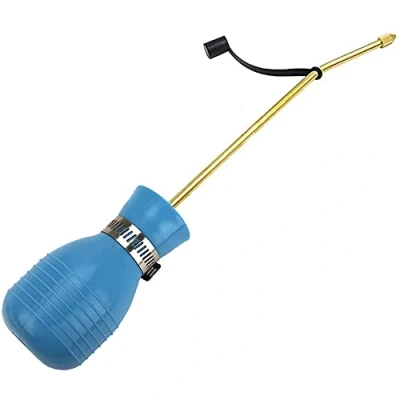 Imagen de SI FANG Pulverizador de bulbos control plagas, aplicador pesticidas tierra diatomeas con tubo cobre largo, dispensador polvo para insectos y plagas en interiores exteriores