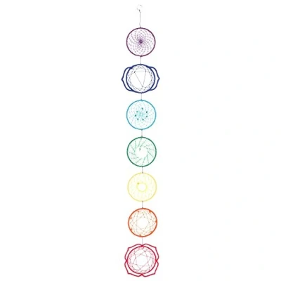 Imagen de Something Different Impresionante Colgante de Pared Multicolor Chakras, 86 cm x 14 (1 Unidad). Decoración artística Cuerda Hecha a Mano. Eleva el Ambiente del hogar y equilibra la energía.