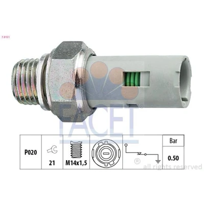 Imagen de FACET 7.0151 Sensor de Presión Aceite M14x1,5 1 Made in Italy OE Equivalent RENAULT: SCENIC 2, MEGANE 2 Coupe Cabriolet, MASTER Kasten norauto,