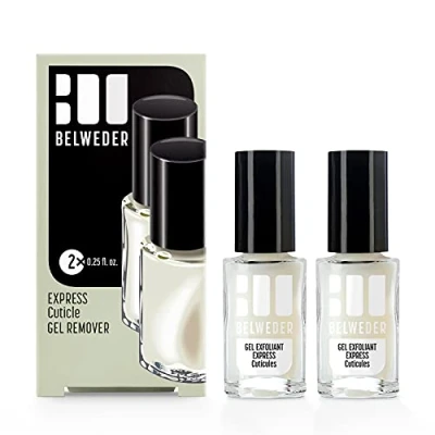 Imagen de BELWEDER Gel exfoliante para cutículas 2 x 7,5 ml difíciles Exfolia en un tiempo exprés Elimina las sin tijeras, mujeres y hombres