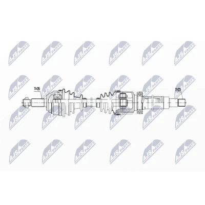 Imagen de NTY NPW FR 168 Árbol de transmisión Eje delantero, derecha 920 Caja cambios manual FORD: FIESTA 6
