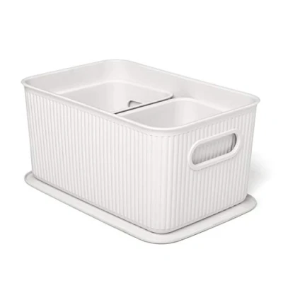 Imagen de Tatay Set de 3 Cajas Organizadoras Baobab y Tapa 5L, Polipropileno, Libre BPA, Color Blanco Pergamon, Mediano, (1 x 2 1,5L)