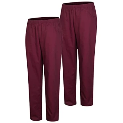Imagen de MISEMIYA Pack 2 pcs PANTALÓN Sanitario Unisex Uniforme Uniformes MEDICOS DE Trabajo Ref.8312 * M, Granate 21