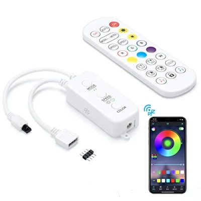 Imagen de Sunity Controlador de Tiras LED Bluetooth con Sincronización Música y Control APP para Reemplazar o Actualizar su Antiguo RGB 5V 24V