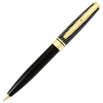 Imagen de Pluma personalizada inicial Black &amp; Gold F Draeger