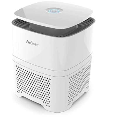 Imagen de Pro Breeze Purificador de Aire 4 in 1 con Prefiltro, Filtro Auténtico HEPA &amp; Carbón Activado Generador Iones Negativos. Limpiador Personal Escritorio para Alergias