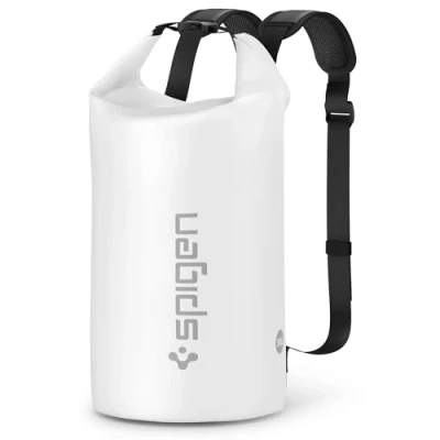 Imagen de Spigen Aqua Shield Bolsa Impermeable, 30L Dry Bag, Seca, Mochila con Correas Acolchadas Ajustables para Playa, Piscina, Pesca, Natación, Camping, Canoa, Senderismo, Kayak Blanco