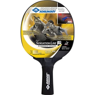 Imagen de Donic Schildkröt Raqueta de Tenis Mesa Sensation Line 500, Mango ASG, Esponja 1,5 mm, Almohadilla Elite ITTF, 714402