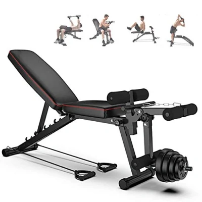 Imagen de Banco De Pesas Ajustable, MusculacióN Plegable Para Entrenamiento Cuerpo Completo, Reclinado Multifuncional Hogar Y Gimnasio