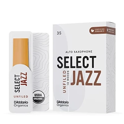 Imagen de D&#039;Addario Orgánico Select Jazz Alto Cañas para Saxofón, de Saxo, Unfiled, 3 Soft