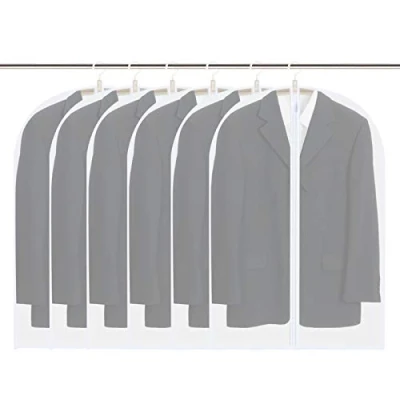 Imagen de Vicloon Fundas de Ropa, 6 Pcs 60 * 100cm Trajes Transpirables Transparentes Impermeables con Cremallera Completa, Bolsas Ropa a Prueba Polvo para Vestidos Abrigos Chaquetas Camisas