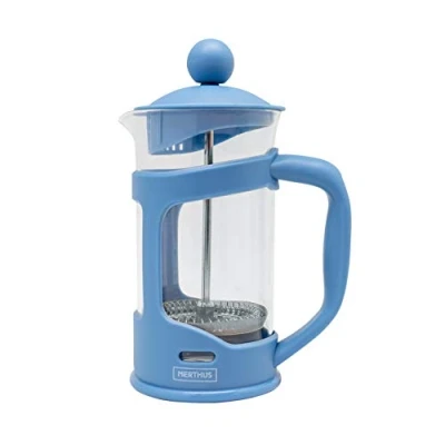 Imagen de NERTHUS FIH 791 Cafetera Francesa de Émbolo, PP/Vidrio Borosilicato/SS, AZUL, 350 ml