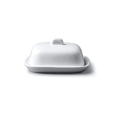 Imagen de Mantequilla blanca WM Bartleet &amp; Sons con tapa, porcelana de calidad. Plato pequeño 10 cm tapa