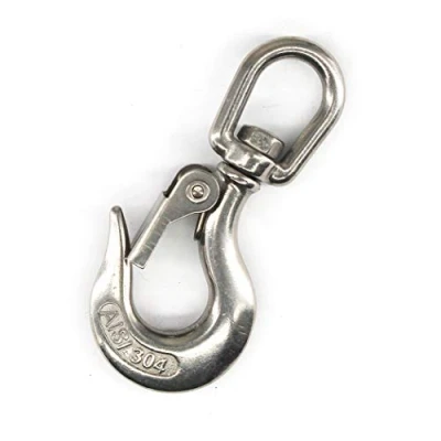 Imagen de SeeRaphee Gancho de elevación acero inoxidable 304 Estilo americano seguridad Accesorio aparejo con ojal redondo, 650KG, 1