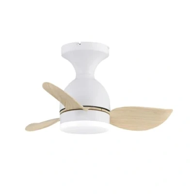 Imagen de wonderlamp Ventilador de techo Fonfu con luz LED 20W Blanco y Madera CCT 3000 4000 6000K intensidad regulable