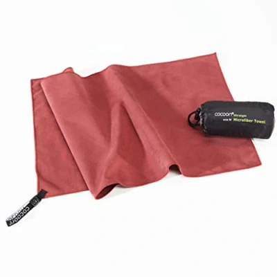 Imagen de Cocoon Toalla de Viaje Microfibra, Ultraligera, Extragrande, 150 x 80 cm, Color Rojo