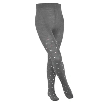 Imagen de FALKE Multidot K TI algodón gruesa estampado 1 pieza, Pantimedias Unisex niños, Gris (Light Grey Melange 3390) nuevo ecológico, 110 116