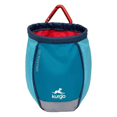 Imagen de Kurgo Go Stuff It, Bolsa de Chuches para Perros, Adiestramiento Manos Libres, Lavable a Máquina, Incluye Mosquetón, Azul