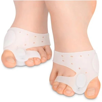 Imagen de HALUTO Separador dedos pie para el juanetes 2 piezas Separadores de los pies con imán silicona Corrector martillo y