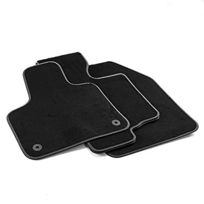Imagen de MTM PRO 7292 Alfombrillas para Peugeot 3008 II , Opel Grandland X 11.2016 a Medida en Terciopelo de Nylon, Bordes Similcuero y Pespunte Dobles Cromada