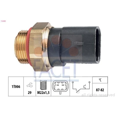 Imagen de FACET 7.5230 Interruptor de temperatura, ventilador del radiador M22x1,5 Made in Italy OE Equivalent PEUGEOT: Boxer Furgón, Bus