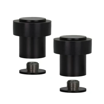Imagen de EVI Herrajes PACK 2 Unidades Tope de Puerta Base Roscada Goma Silicona Natural Acero Inoxidable Incluye Tornillo + Taco Sujeción Mod. I 183