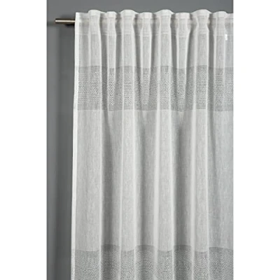 Imagen de Gardinia Etamine Cortina con pestañas Ocultas y Cinta translúcida, antideslumbrante, Transparente, Natural, 140 x 245 cm