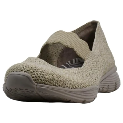Imagen de Skechers Seager Power Hitter Engineered Knit Mary Jane para mujer, gris topo, 38.5 EU