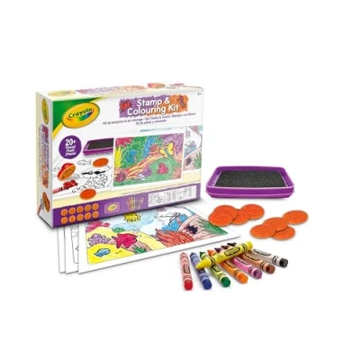 Imagen de CRAYOLA Stamp and Colouring Set, Actividad creativa infantil con temática de animales, a partir 5 años, 04 2951
