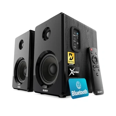 Imagen de MAJORITY D40 Altavoces Autoamplificados Bluetooth Monitores de Estudio 60W 2.0 Estéreo Hifi Activos Altavoz Professional con Entrada Óptica, RCA, USB y AUX Mando a Distancia Incluido