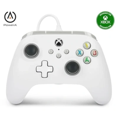 Imagen de Mando Xbox Power A B08F436VBJ, Para Series S X, Cable, Blanco