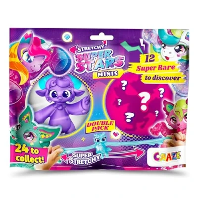 Imagen de CRAZE Stretchy Superstars Mini Minis Double Pack de Dos Figuras elásticas coleccionables para niños, Hay 24 Modelos Diferentes