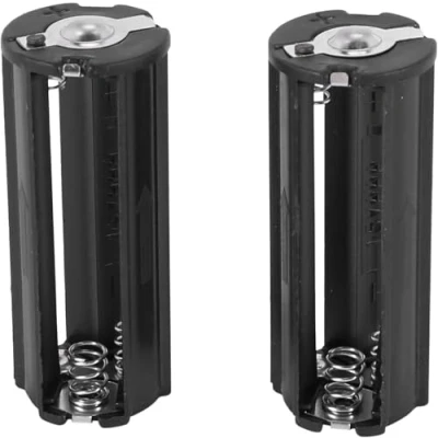 Imagen de Happysnow 2 piezas negro soporte para batería 3 x 1,5 V AAA pilas antorcha