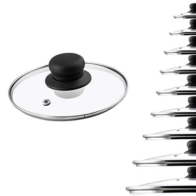 Imagen de KADAX Tapa de Cristal para Sartén, Cacerola, Ollas, universal, Tapadera con Mango plástico, redonda, Vidro (14cm)