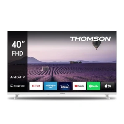 Imagen de THOMSON 40 Pulgadas (101 cm) FHD LED Blanco Televisor Smart Android TV (WLAN, HDR, Triple Tuner DVB C/S2/T2, Netflix, Youtube, Prime Video, Disney+) 40FA2S13W 2023