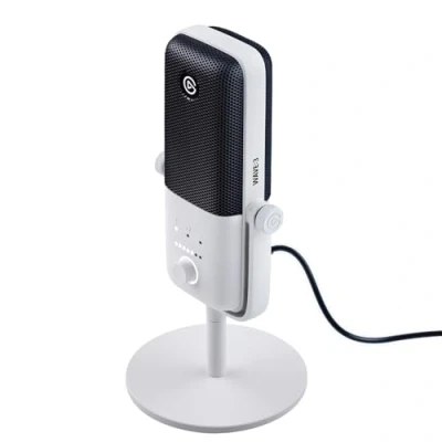 Imagen de Elgato Wave:3 White Micrófono condensador USB profesional para streaming, podcast, juegos, oficina, casa, software mezclador gratis, plugins de efectos, antidistorsión, plug n play, Mac, PC