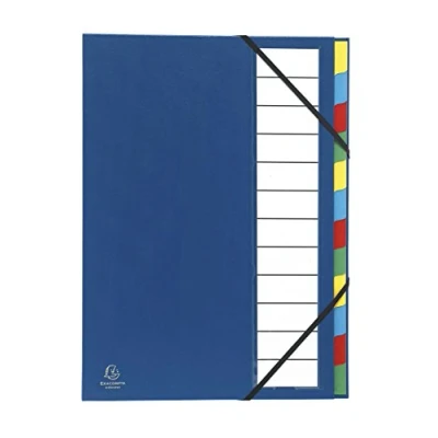 Imagen de Exacompta 55342E Clasificador tapa dura lomo extensible 12 compartimentos, azul