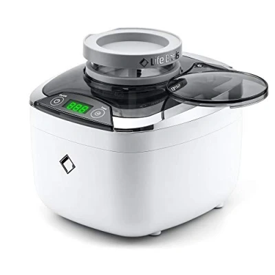 Imagen de LifeBasis Limpiador Ultrasonidos 55W de Gafas 870 ML 5 Ajustes Tiempos Ultrasónico con 500ML Taza y Tapa para Anillos Relojs Resistente al Agua Dentaduras Postizas