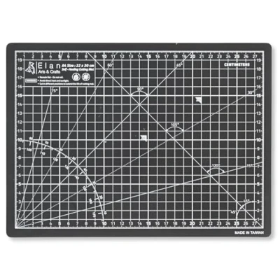 Imagen de Elan Base de Corte A4 Negro y Topo, Alfombrilla para Patchwork, Autocicatrizante, Tabla Costura, Autorregenerable, Alfombra 30m x 22cm