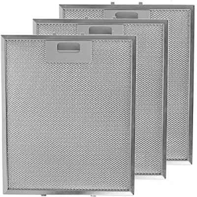 Imagen de Spares2go Filtros de grasa universales para campana extractora cocina, rejilla metal, 3 unidades, 300 x 250 mm, color plateado