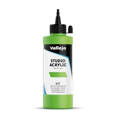 Imagen de VALLEJO ACRYLIC STUDIO, PINTURA ACRÍLICA, 200ML, VERDE FLUO, Nº 937