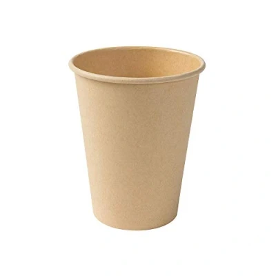 Imagen de BIOZOYG 50x vasos desechables 300 ml / 12 oz, Ø 90 mm marrón cafe sin plástico y con materiales sostenibles