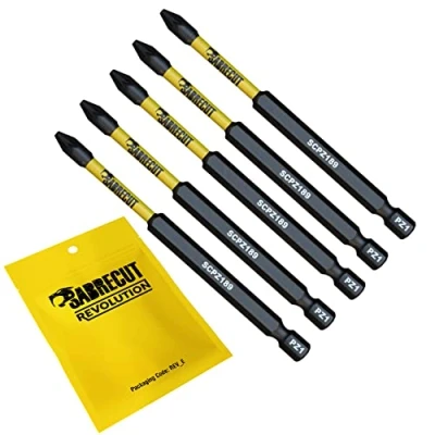 Imagen de 5 x SabreCut SCPZ189_5 89 mm PZ1 Juego de puntas destornillador impacto magnético Pozi Pozidriv Heavy Duty Compatible con Dewalt Milwaukee Bosch Makita y más