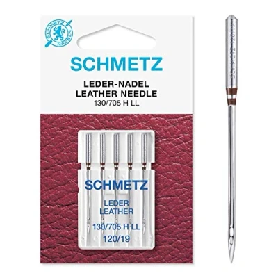 Imagen de SCHMETZ agujas para máquina de coser 5 cuero LL 130/705 H Grosor la aguja 120/19 se pueden utilizar en todas las máquinas domésticas comunes, adecuadas