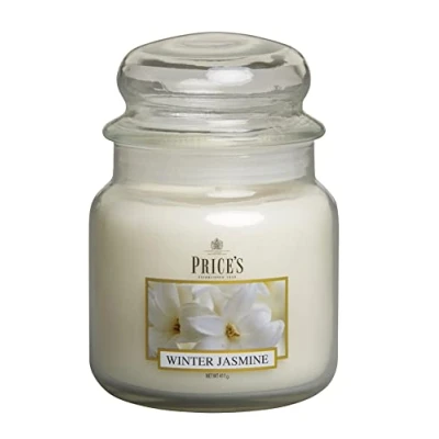 Imagen de Price&#039;s Vela mediana de jazmín invierno Dulce, deliciosa, fragancia calidad Aroma larga duración Hasta 90 horas combustión Ideal para todas las ocasiones